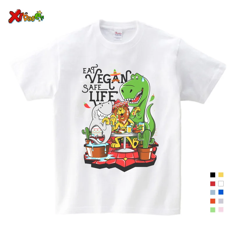 T-shirt à manches courtes pour enfants, vêtements d'été pour garçons et filles, hauts blancs imprimés, tenue en coton pour enfants de 2 à 8 ans