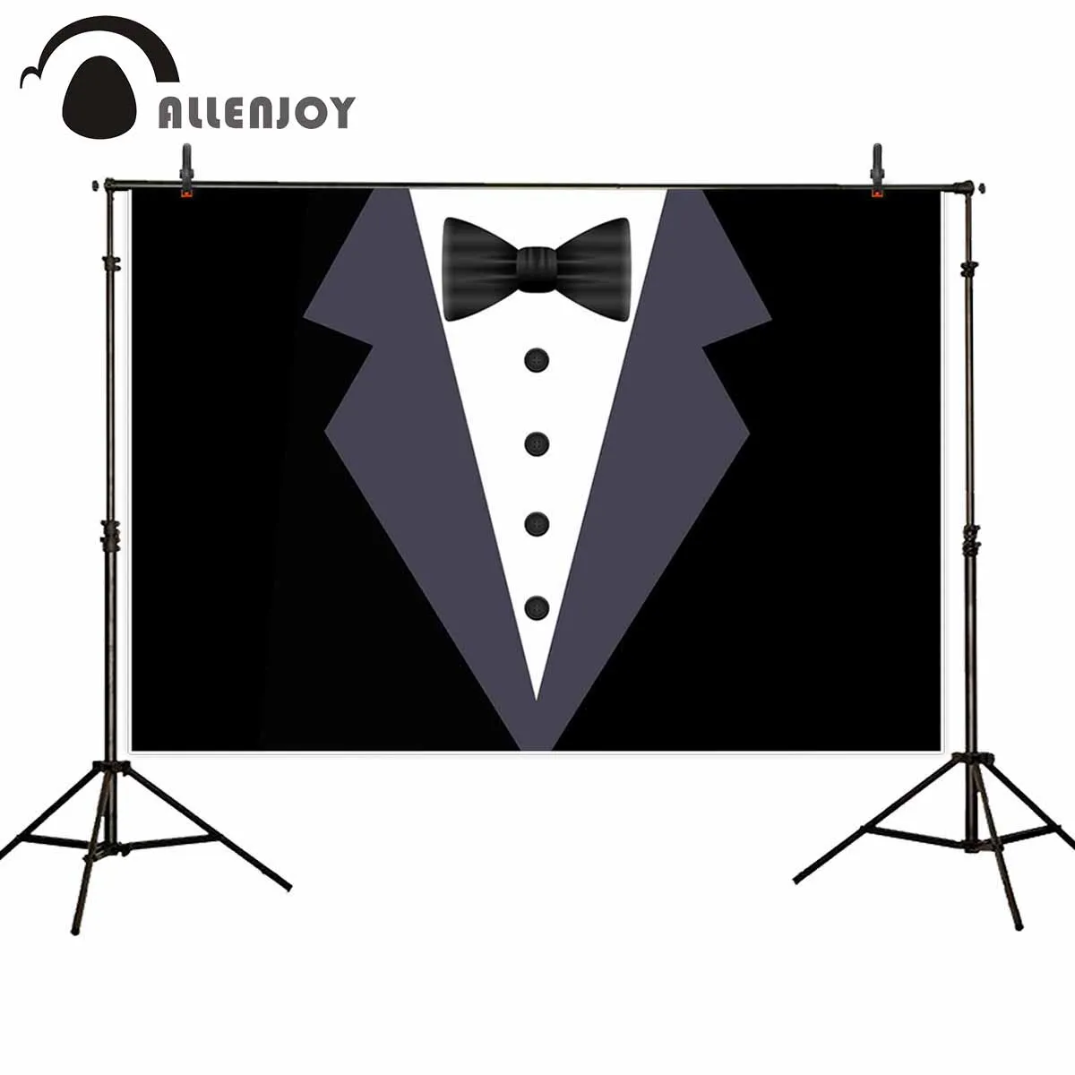 Allenjoy Gentleman Suit Backdrop Birthday Graduation Photography Background Bow Tie Decorations for Supplies Shower 1st Party