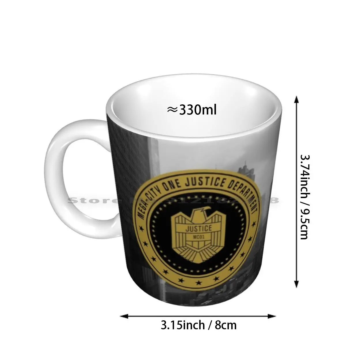 Dredd-Mega City One Dept Of Justice Ceramic Mugs Coffee Cups Milk Tea Mug Sci Fi Science Fiction Bloxworth Fantasy Fiction