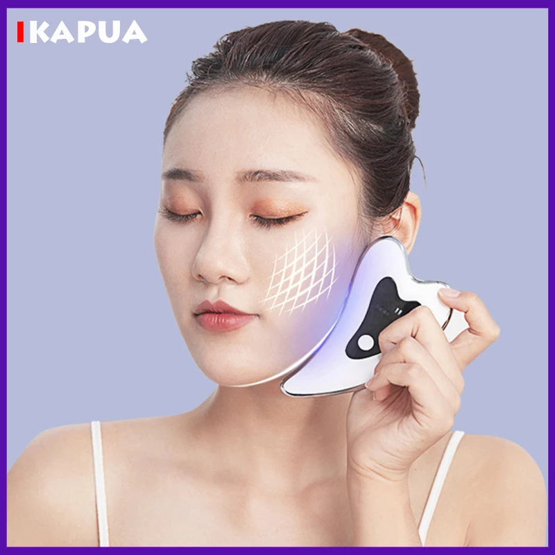 Electric Gua Sha Board Facial Massager Face Lifting Scraping Tool Microcurrent Massage Guasha Plate Wrinkle Removal Slimming