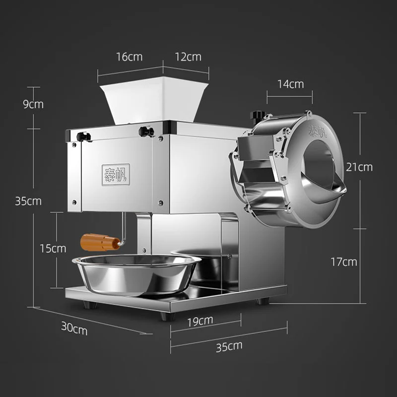 Cortadora de carne eléctrica multifunción, cortadora comercial de verduras de acero inoxidable