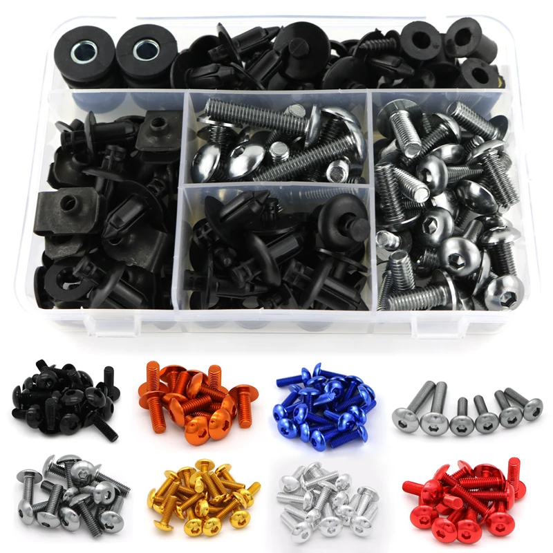 

Fit For Suzuki GSX250R GSX650F GSX750S GSX 1000S GSX1100 Katana Motorcycle Complete Full Fairing Bolts Kit Clips Screws Aluminum