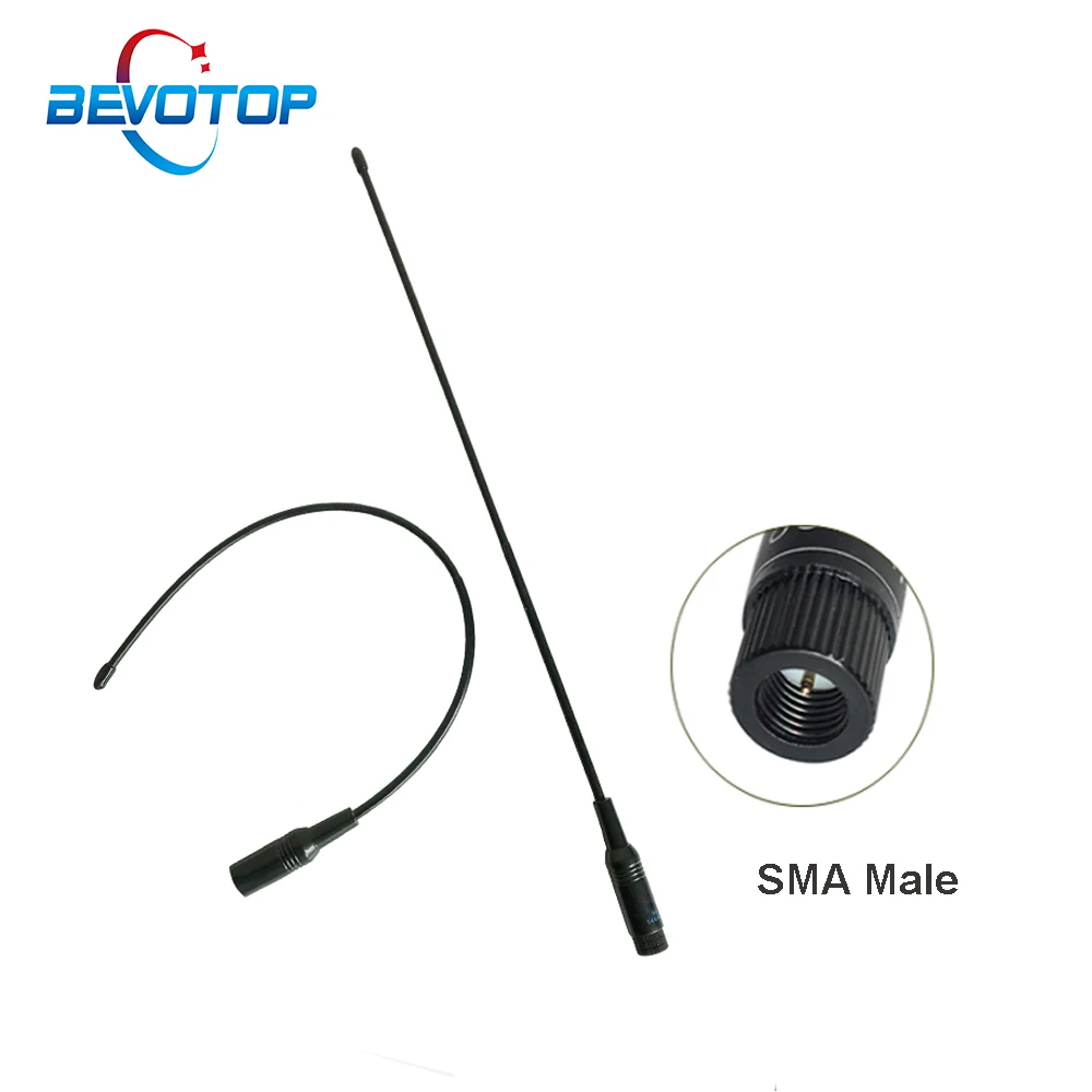 Latest SMA-M Male Plug Flexible Antenna Radio VHF/UHF 433MHz for BAOFENG Two Way Radio Walkie Talkie Soft Whip Antenna