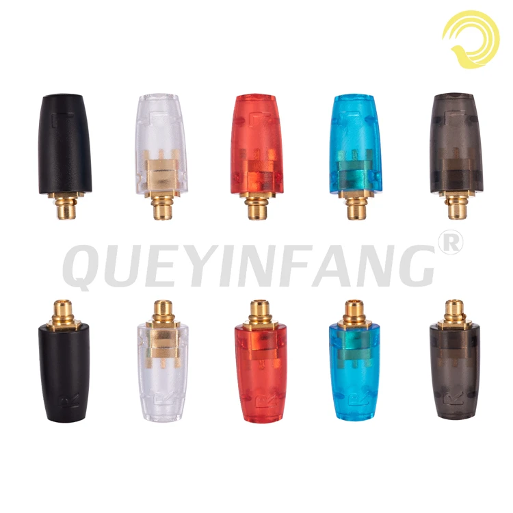 QUEYINFANG MMCX Male Connector Earphone Pin MMCX Male Plug Audio Jack Adapter For UE900 SE535 SE215 W10CX W20 W30 Plastic Shell