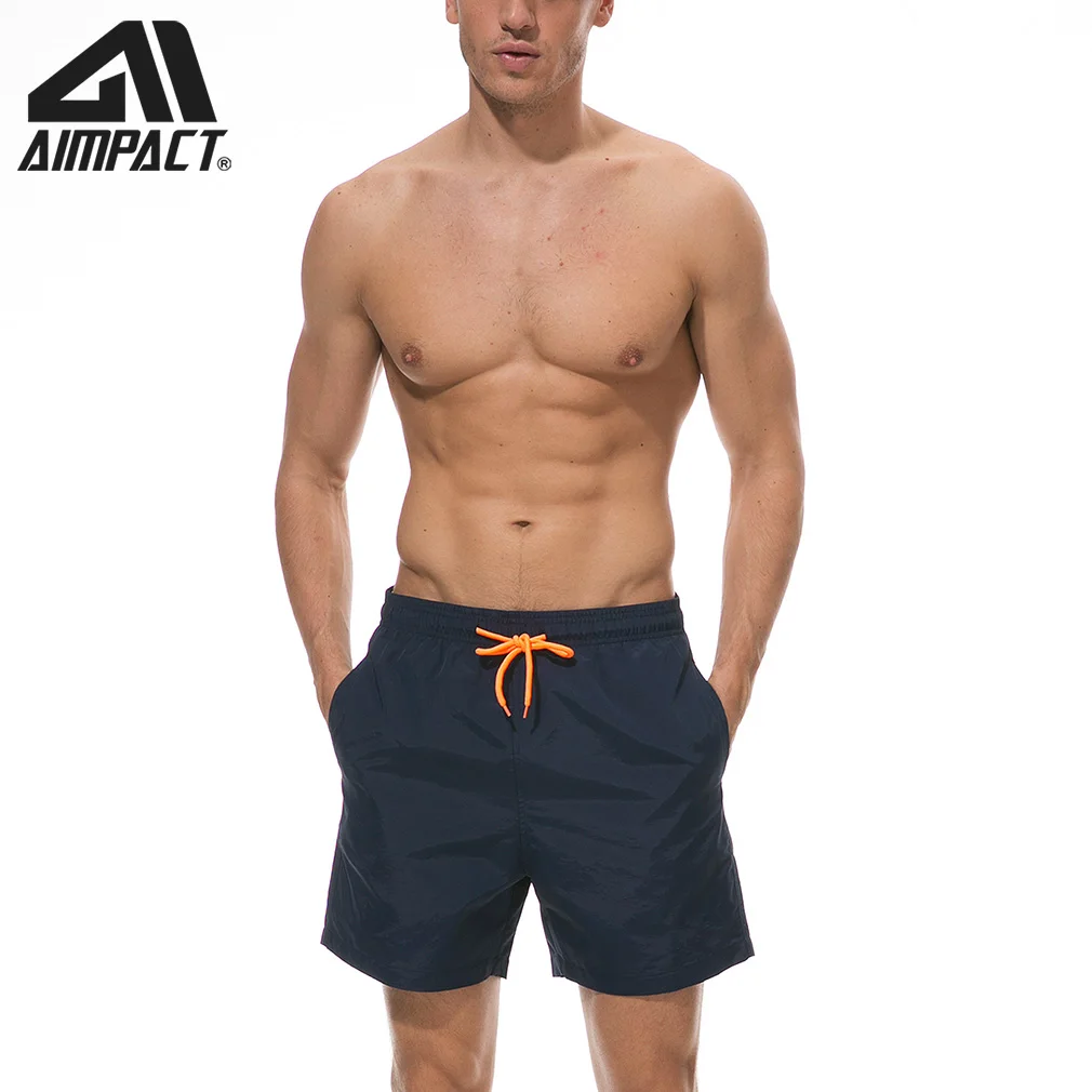 Bañador de playa con bolsillo para hombre, traje de baño de secado rápido, pantalones cortos de Color puro para Surf