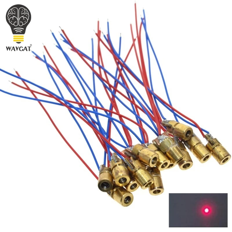 WAVGAT 5V 650nm 5mW Adjustable Laser Dot Diode Module Red Sight Copper Head Mini Laser Pointer