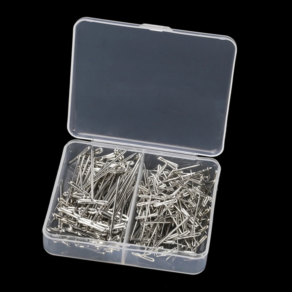 Package of 160pcs Steel T-PINS 1 Inch and 1.5 Inch long for Sewing Crafts Memos Macrame Models Wigs