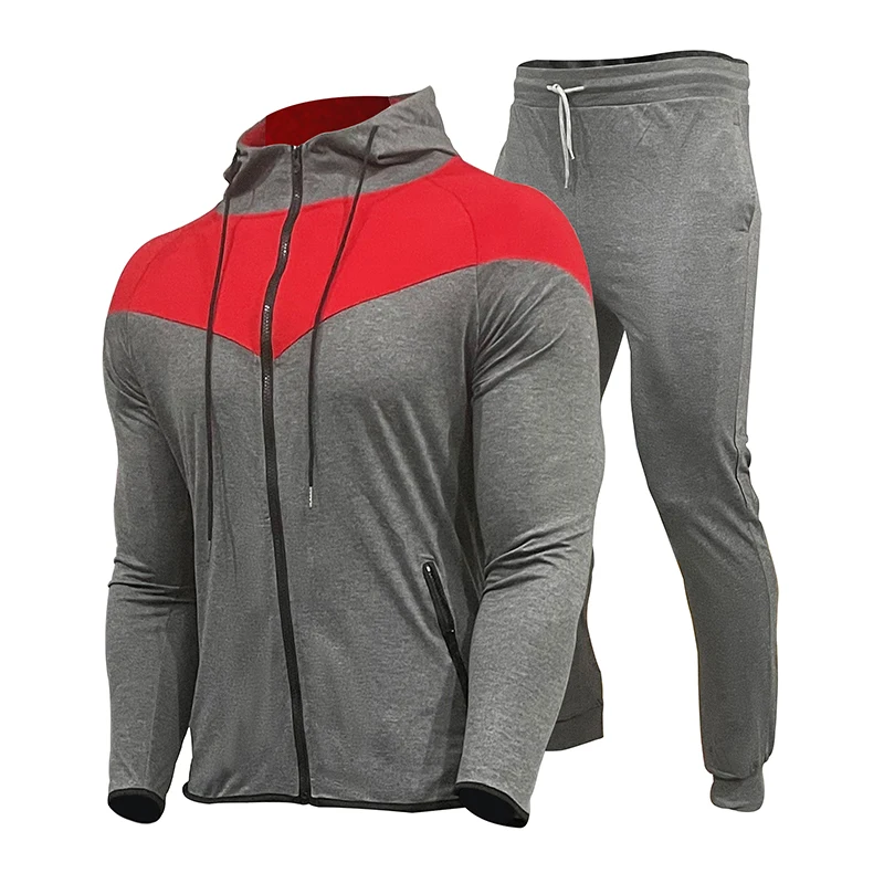 Tracksuits Men Polyester Sweatshirt Sporting Fleece 2020 Gyms Spring Jacket + Pants Casual Men\'s Track Suit Sportswear Fitness