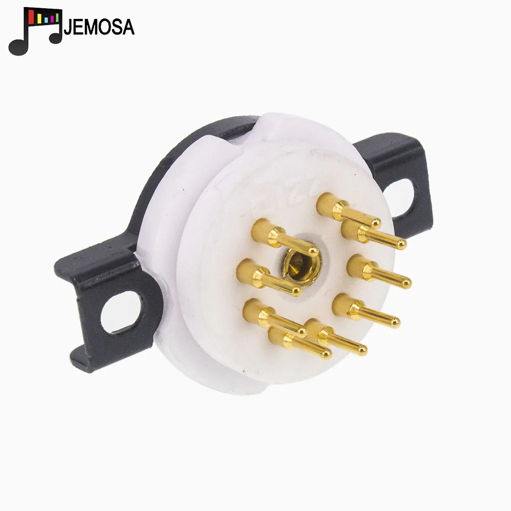 EIZZ Ceramic 9Pin Tube Socket Valve Base For ECC82 ECC83 12AX7 7199 ECC88 12AU7 EL84 Vacuum Tube HIFI Audio Vintage Amplifier