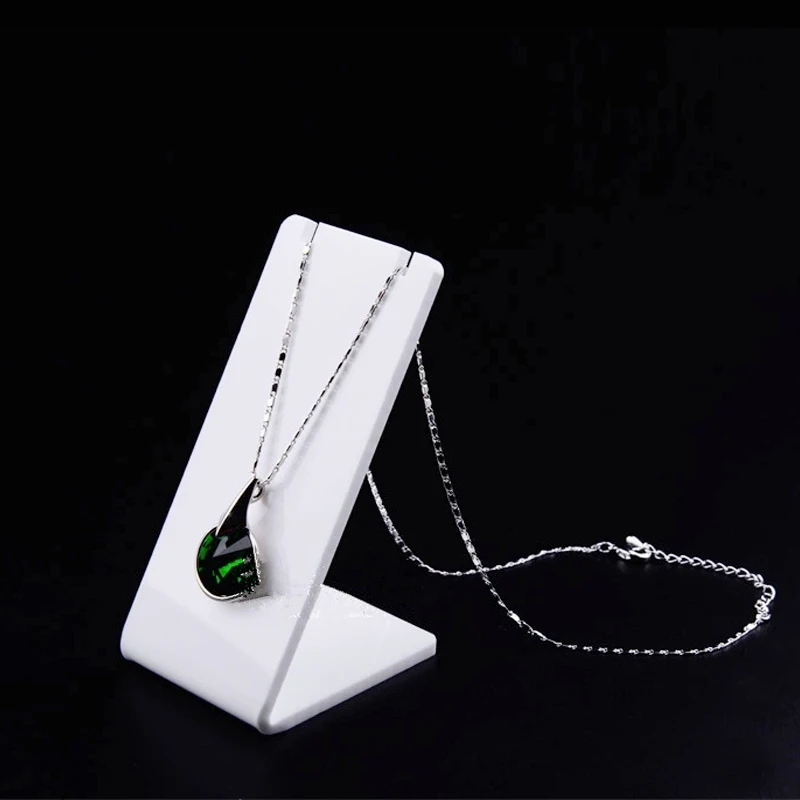 Fashion White Acrylic Necklace Jewellry Display Stand Holder Earring Pendant Exhibition Shelf 3 Sizes Jewellery Storage Showcase