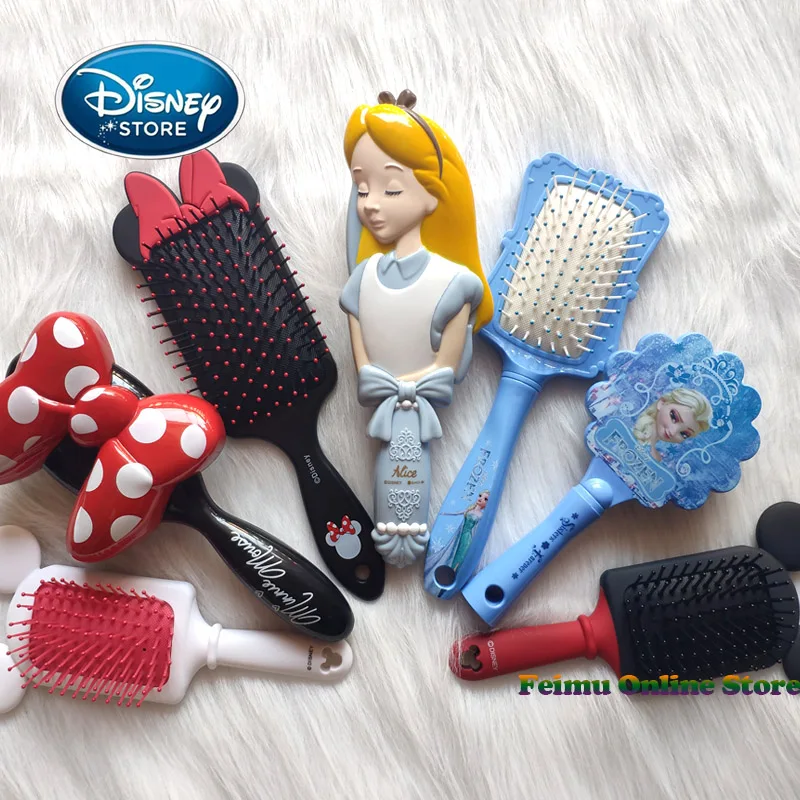 Disney Frozen Comb 3D Mickey Minnie Comb Elsa Anti-Static Air Cushion Hair Care Brushes Baby Girls Dress Up Makeups Toy Gifts