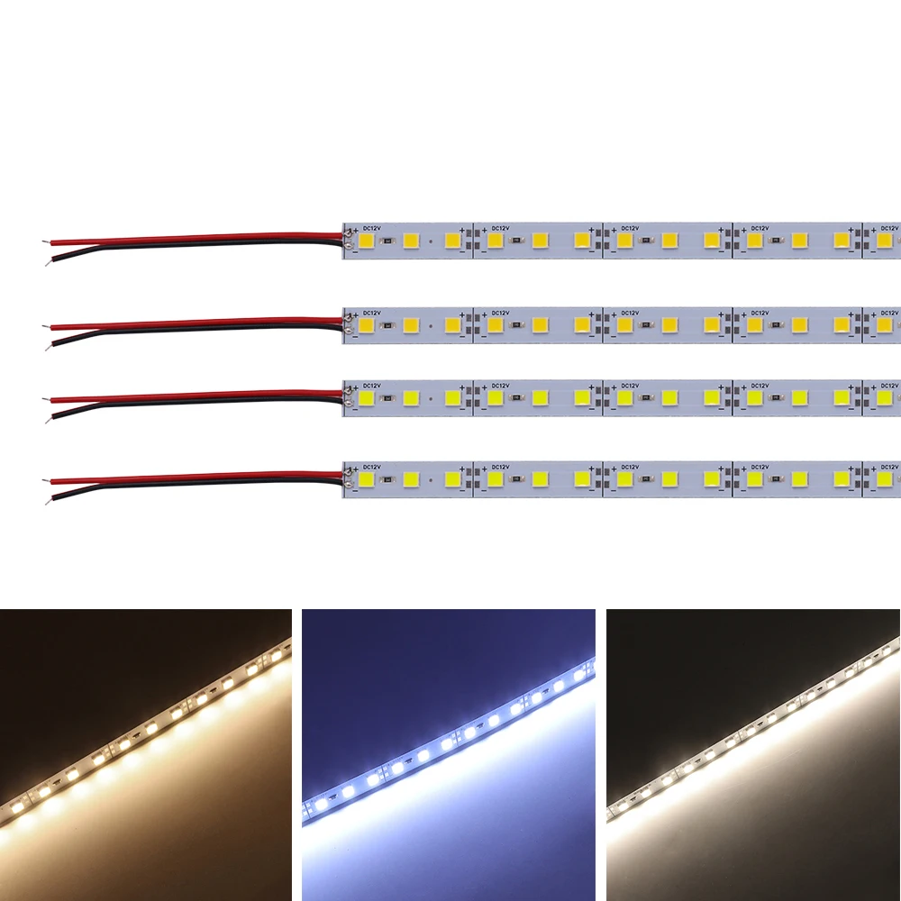 

10 шт. 12 В постоянного тока светодиодная полоса освещения SMD 5054 светодиодная полоса освесветильник алюминиевая жесткая полоса 25 см 50 см Светодиодная жесткая полоса белый, холодный синий, красный, синий, зеленый