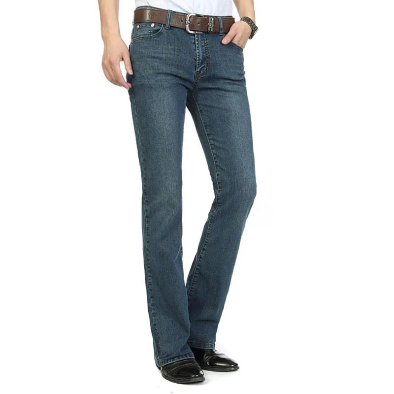 Jeans Für Männer Neue Mid-Taille Stretch Ausgestelltes Jeans Männer der Ausgestelltes Hosen Klassische Designer Ausgestelltes Jeans Größe 26-40