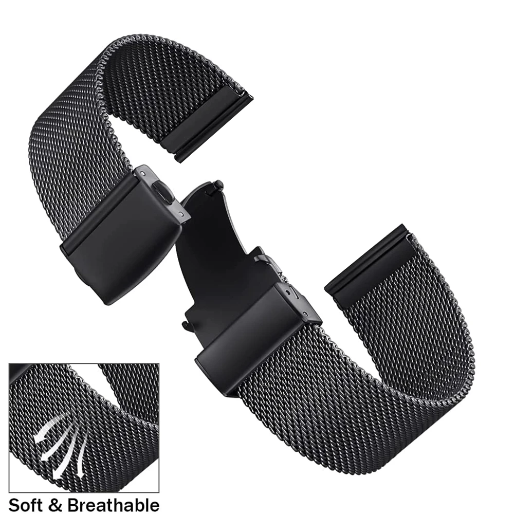 Ремешок Essidi с Миланской застежкой-бабочкой для Fitbit Versa 3 2 1 Versa Lite, сетчатый Браслет из нержавеющей стали для часов Fitbit Sense