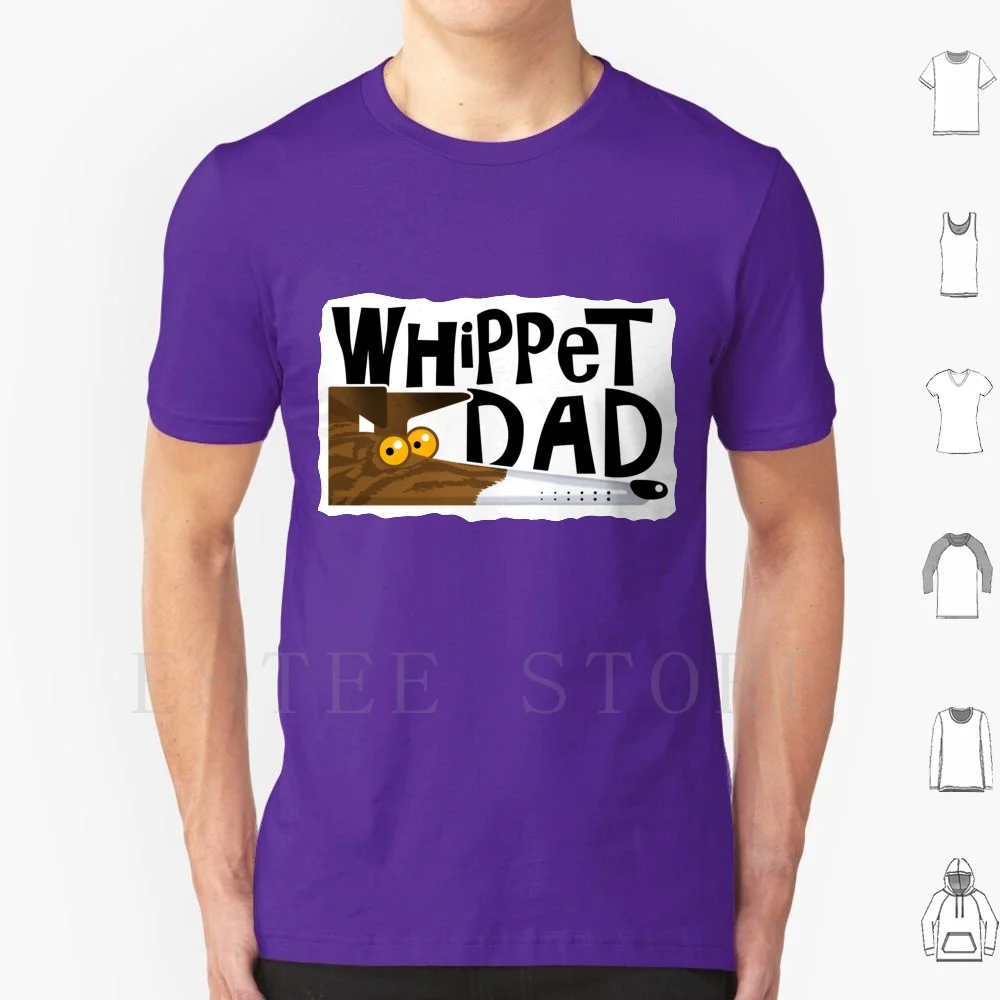 Whippet Dad ( Brindle & White ) T Shirt Men Cotton 6xl Greyhound Iggy Italian Greyhound Lurcher Whippet Galgo Cartoon Dad Rich