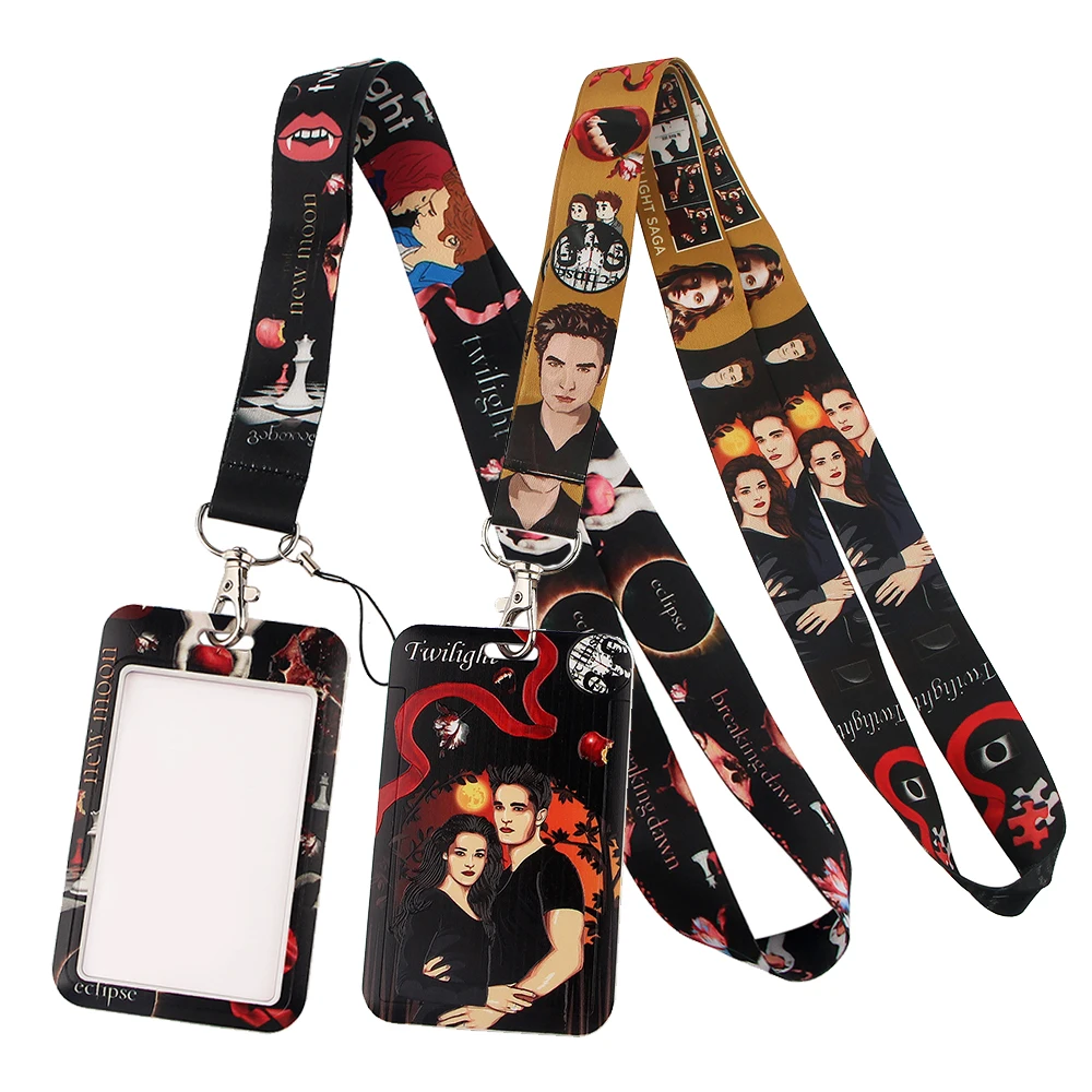 YL46 Vampire Lanyard Credit ID Badge Holder Key Rings Bag Student Woman Men Travel Bank Bus Business Card Cover Keychain