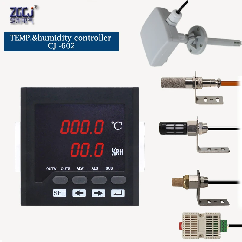 Temperature and humidity controller CJ-602 black -40 ~ 120℃ 0 ~ 99.9% RH  Greenhouse incubation oven laboratory Cold storage