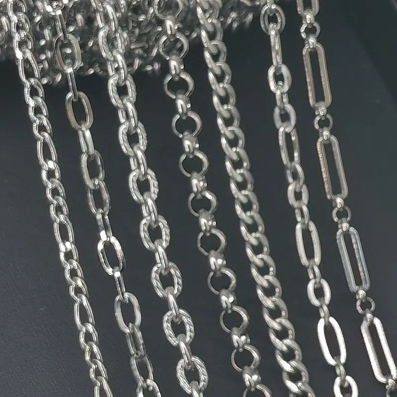 1 meter Stainless Steel Chain 304 Titanium Steel Men's Chain Diy Bracelet Necklace Jewelry Accessories Handmade Chain Supplies