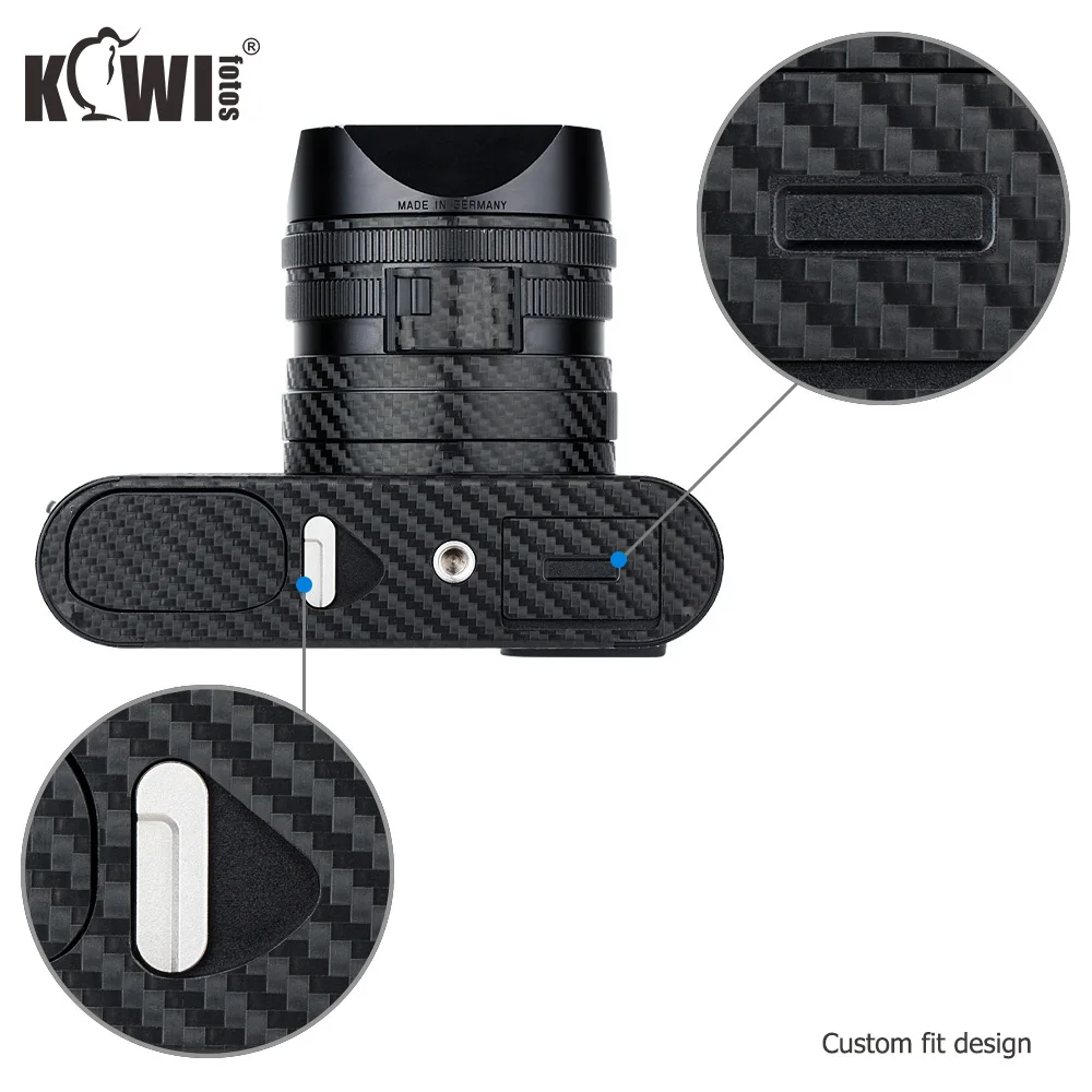 KIWIFOTOS Chống Trầy Xước Bao Da Máy Ảnh Sợi Carbon Phim Bộ Da Cho Leica Q2 3M Kèm Miếng Dán Dự Phòng máy Ảnh Phim Bảo Vệ