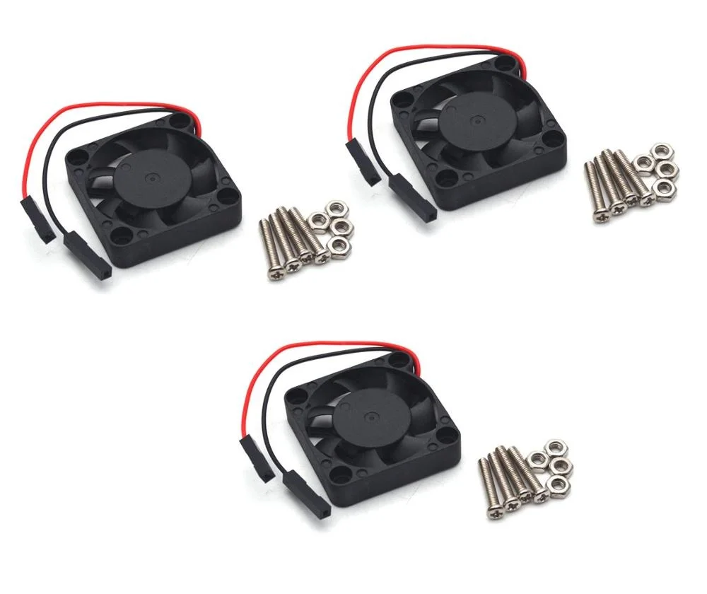 3PCS For Raspberry Pi Brushless CPU Cooling Fan Heatsink Cooler Radiator 3.3V 5V for Raspberry Pi4 Pi3 B+, Pi 3, Pi 2, Pi 1 B+