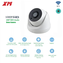 Ip wifi hd 2mp/1080pドーム監視カメラ,ワイヤレスセキュリティデバイス,オーディオ付きcctv,ir led,モーション検出,暗視