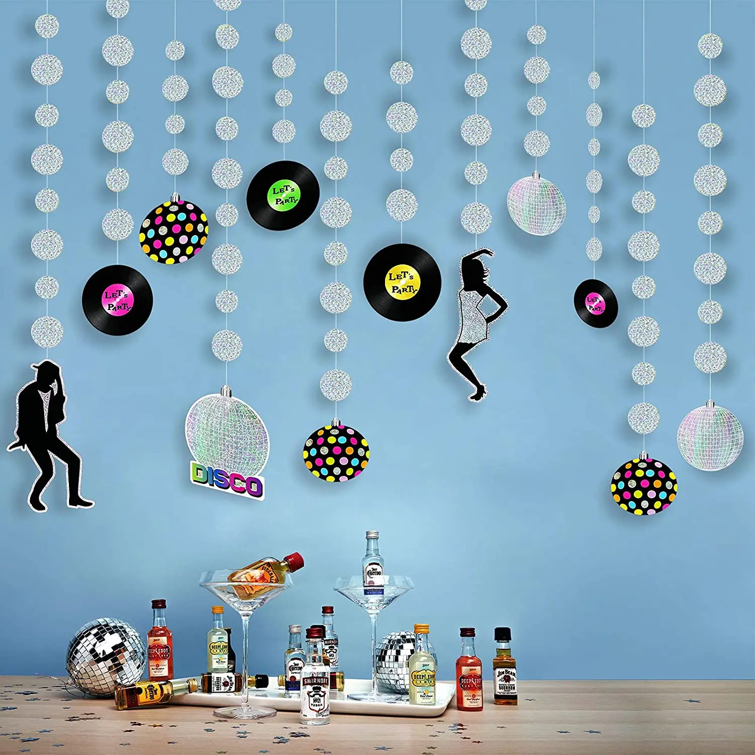 

Retro Disco KTV Party CD Garlands 60s 70s Birthday Decoration Ball Disk Banner Hanging For New Year Wine Bar Dancing Party Decor