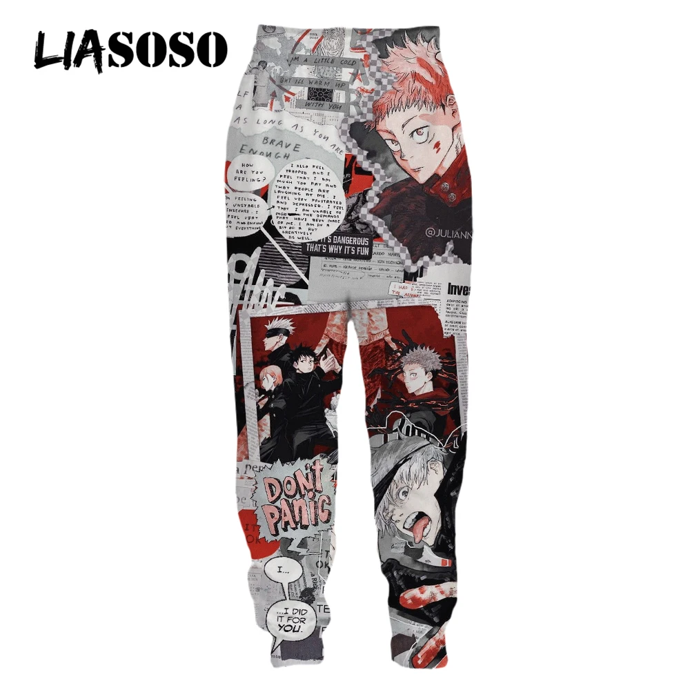 LIASOSO Anime Jujutsu Kaisen 3D Print SweatPants  Harajuku Street Men Women's Pants Fashion Jogger Trousers Loose Oversized