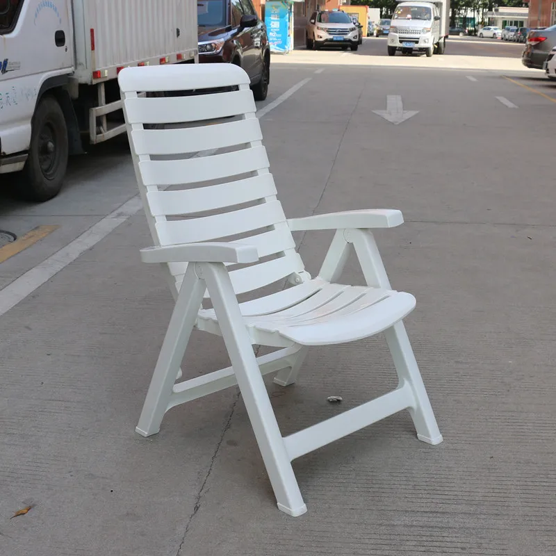 1pc outdoo folding Plastic chair folded Beach chair Blacony furniture sun chaise lounge for Garden terrace Poolside white color