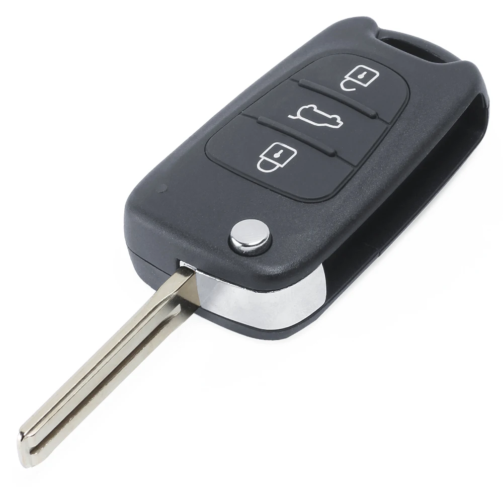 Keyecu Flip Remote Key Fob for Hyundai IX35 I20 I30 2008 2009 2010 2011 2012, 3 Button 433MHz ID46 Chip Car Key