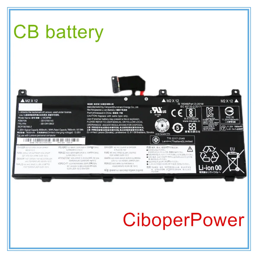 L18C6P90 L18M6P90 Battery For P53 02DL028 02DL029 90WH SB10K97665 11.25V 90Wh