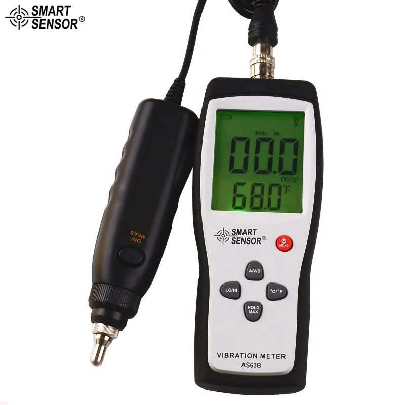 Smart Sensor AS63B Split Digital Vibration Meter 10HZ~1KHZ 0.1~199.9m/s Precision Vibration Severity Measurer Tester