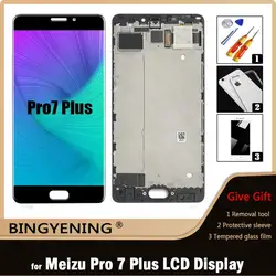 Oryginał dla Meizu Pro 7 Plus wyświetlacz LCD ekran dotykowy Digitizer montaż dla 5.7 cala Meizu Pro 7 Plus z ramą wymień