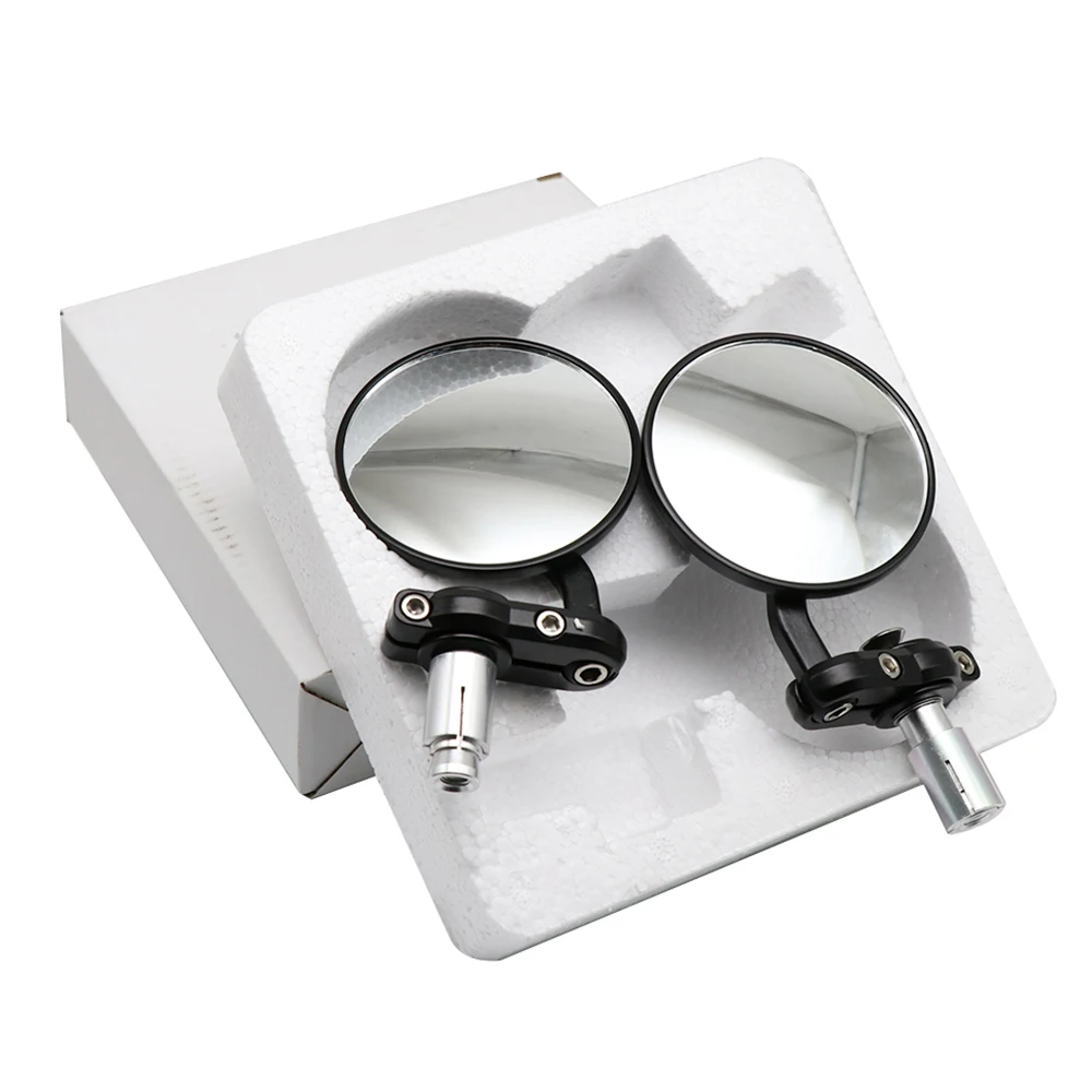 Zsdtrp 18Mm Universal Motorcycle Spiegel Aluminium Zwart Handvat Bar End Achteruitkijkspiegel Zij Spiegels Motor Accessoires