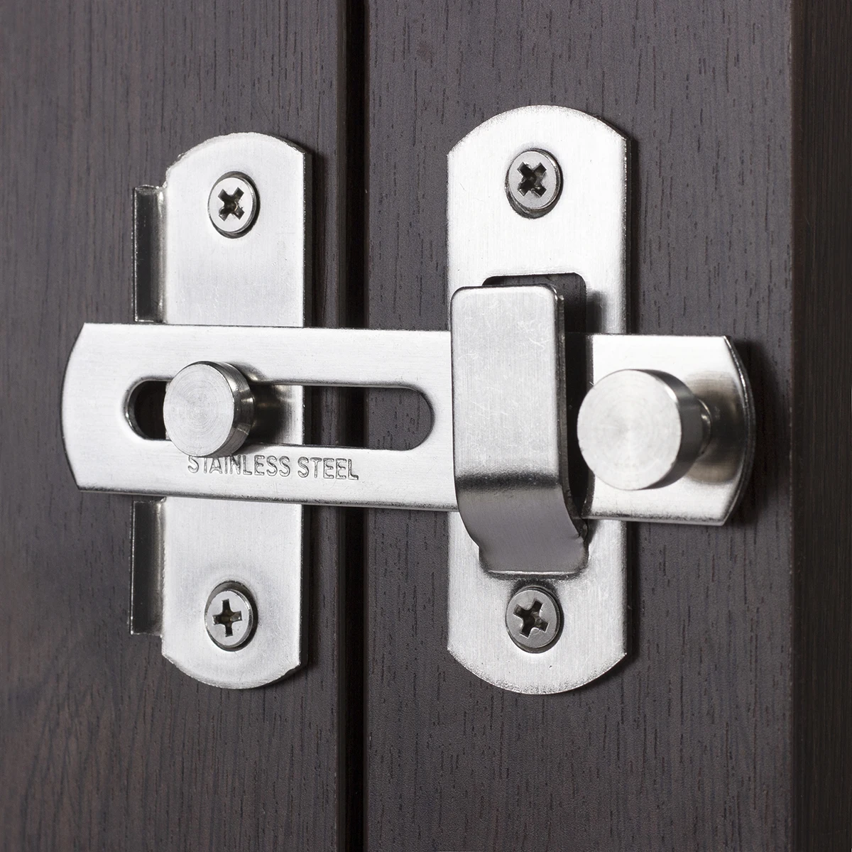 Keenkee Edelstahl-Torriegel, Haustiertürriegel, Riegelschloss, robust, Flip-Riegel, 2 mm dick