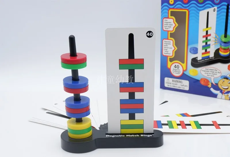 Magnetic Match Rings Sience Experiment Teaching Tool Children Magnetic Toy