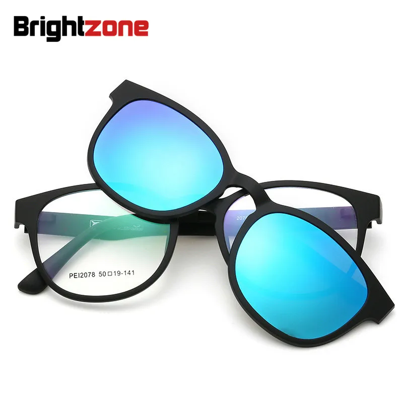 Fashion Light Ultem PEI Retro Tungsten Myopia Set Eye Glasses With Magnet Polarized Sunglasses Clip-on Mirror Prescription Frame