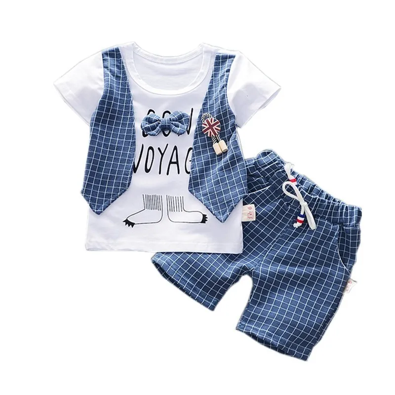 

New Summer Children Boys Girl Cotton Clothes Kids Bowknot T-Shirt Shorts 2pcs/Sets Toddler Fashion Clothing Sets Baby Tracksuits