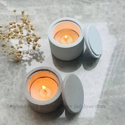 Silicone Plaster Tealight Holder, Concrete Molds for Jar, DIY Epoxy Resin Jewelry, Ring Box, Round Bowl, Candlestick Cement Mold