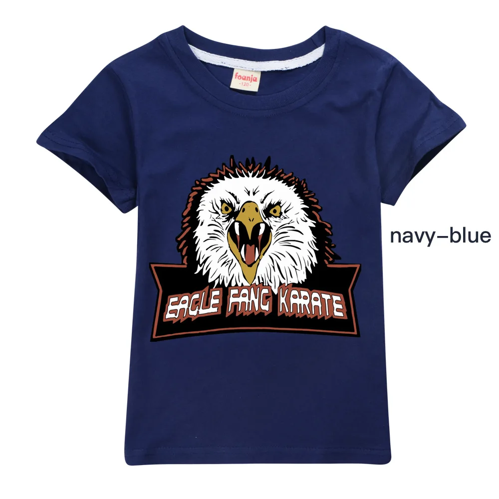 Unisex 100% cotton Eagle Fang karate T Shirt  Cobra Kai Tshirt  Soft Summer Short  Sleeve Tops Tee Homme object to boys and girl