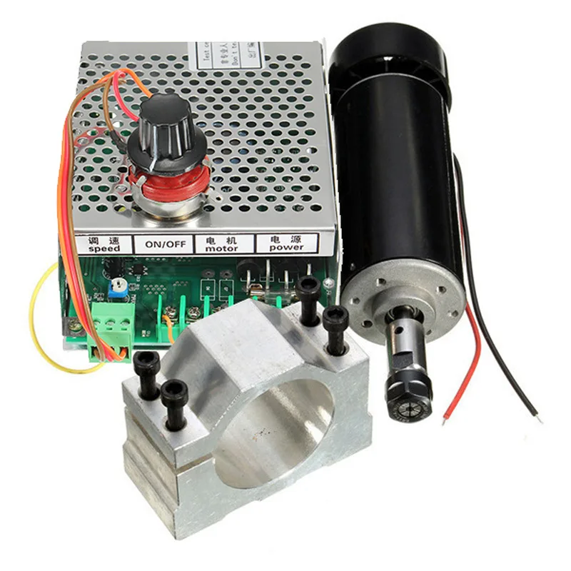 500W Air-Cooled Spindle Motor + Speed Controller + Fixture Pcb Engraving Machine Spindle ER11 12000 RPM