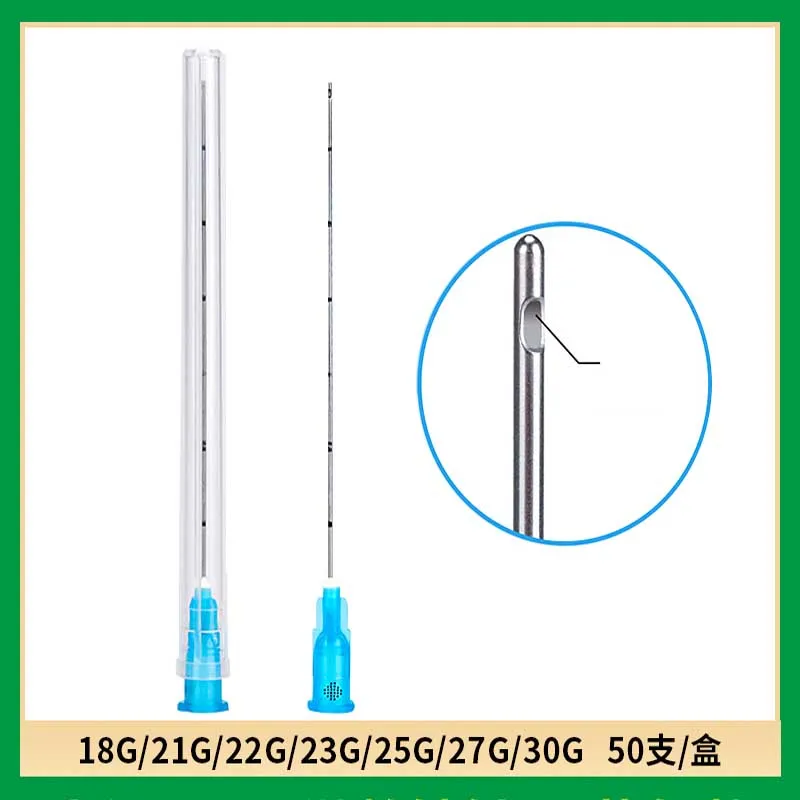 Blunt needle Needle Tips Fine Micro Cannula 21G/22G/23G/25G/27G/30G Plain Ends Notched Endo needle tip Syringe 50pcs Tools