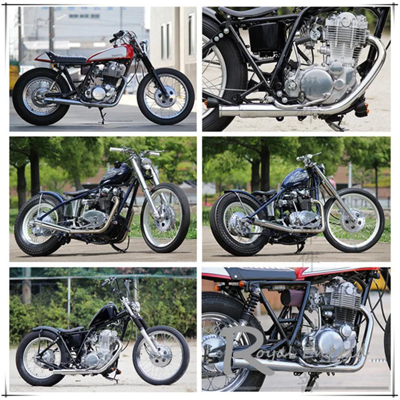 Universal Chrome Motorcycle Mufflers Silencer Motorbike Exhaust Pipe Megaphone Style For Chopper Bobber Cafe Racer