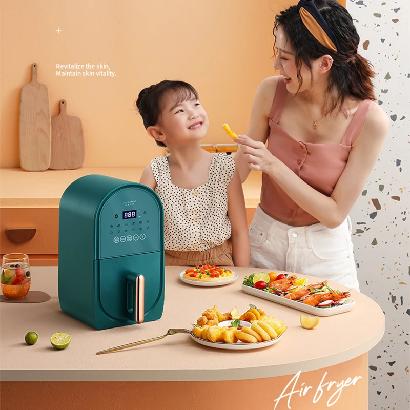 Q5 مقلاة الهواء متعددة الوظائف المنزلية سعة كبيرة 3L مقلاة كهربائية خالية من الزيت 1400 واط جهاز قلي أصابع البطاطس