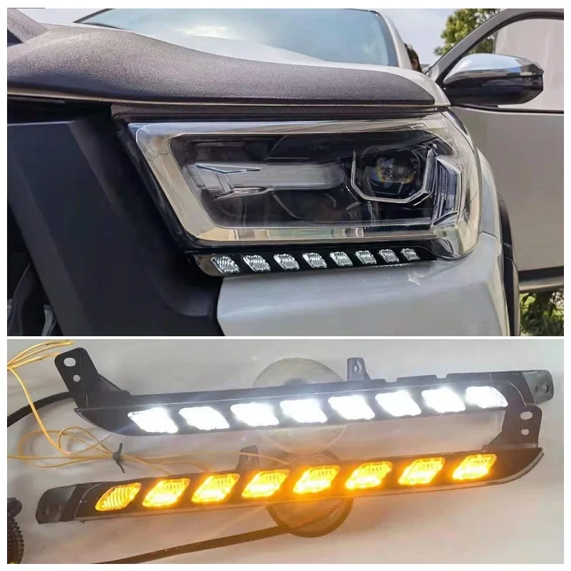 Akcesoria samochodowe oświetlenie Led włącz światła sygnalizacyjne Fit Fot Toyota Hilux Revo Rocco Space Cab 2021 LED światła przeciwmgielne lampy