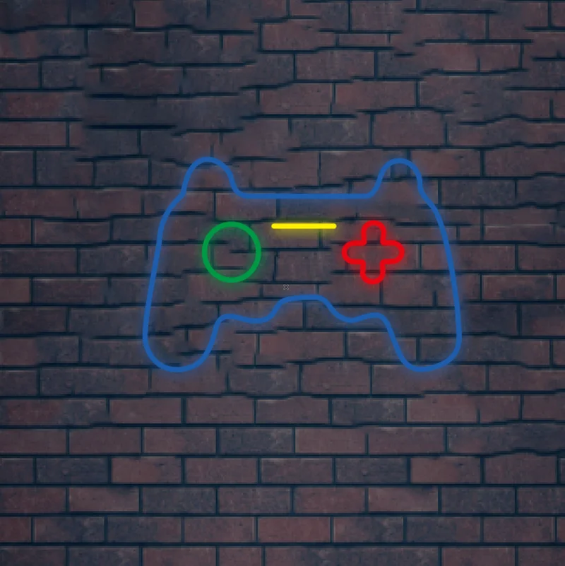 LED Neon Light Sign for Game Pad, Bateria USB, Decoração do quarto, Presente de aniversário