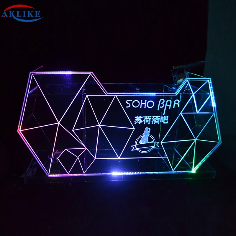 Led DJ Table Dj Booth Cool Bar Equipment Acrylic Luminous Dj Display Mixer Desk Disc Table Commercial Night Club Furniture