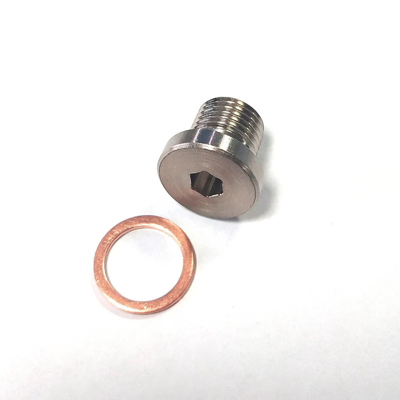 M12 X 1.25 O2 Oxygen Lambda Sensor Blanking Plug Cap Bung Exhaust Accessory with Gasket for Automotive