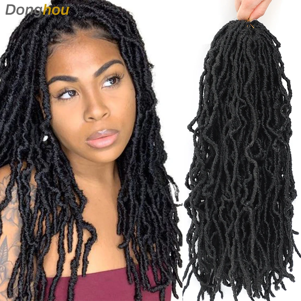 New Faux Locs Crochet Hair 18 inch Goddess Soft Locs Crochet Hair for Black Women Pre-Looped Crochet Braids 1-9 packs 21 Strands