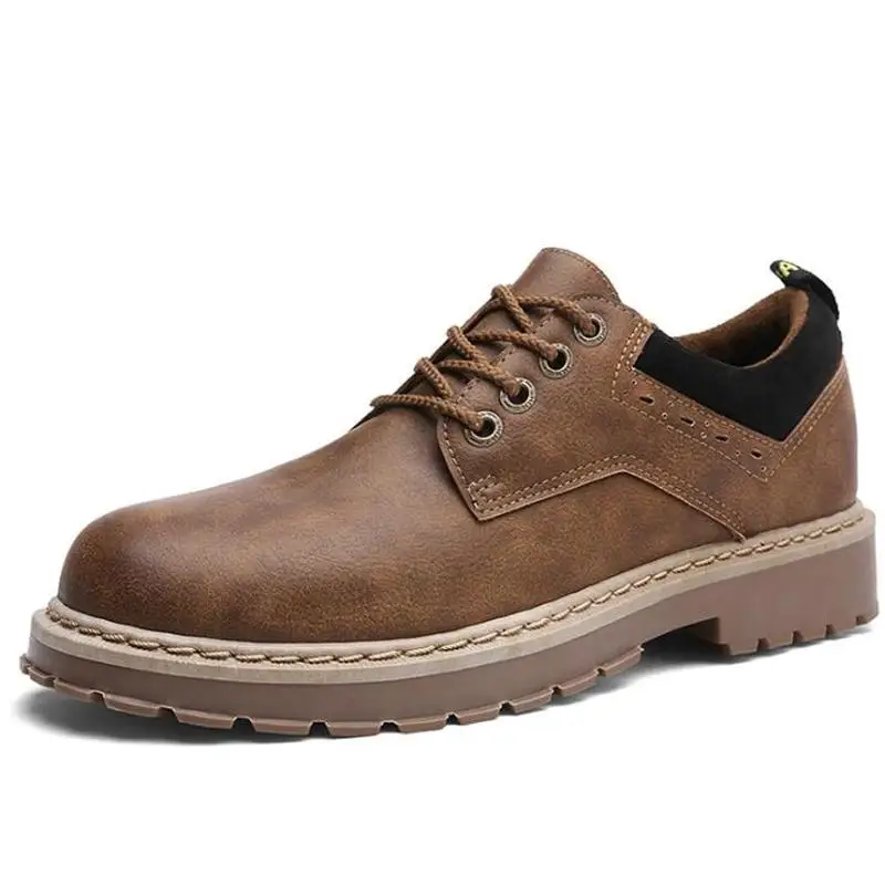 England Luxury Leather Shoes Men Formal Dress Fashion Oxfords Spring Autumn New Low-cut Lace-up Non-slip Outdoor Mens Shoes