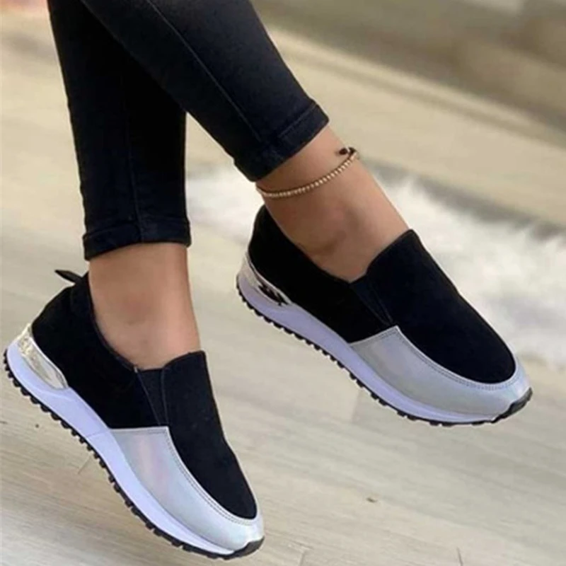 Ladies Vulcanize Shoes Sneakers Women Shoes Ladies Slip-On Solid Color Sneakers for Female Sport Mesh Casual Shoes for Women